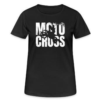Moto Cross - T-shirt respirant Femme - noir - Devant - AI Model Female 172 light (172cm)