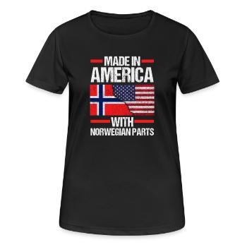Norway Norge America Patriotic Fjords Scandinavian - Women's Breathable T-Shirt - black - Front - AI Model Female 172 light (172cm)