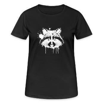 Raccoon Splash Graffiti - Women's Breathable T-Shirt - black - Front - AI Model Female 172 light (172cm)