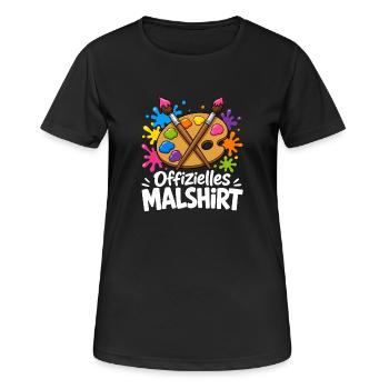 Offizielles Ausmal-Motiv zum Malen Zeichnen und - Frauen T-Shirt atmungsaktiv - Schwarz - Vorne - AI Model Female 172 light (172cm)