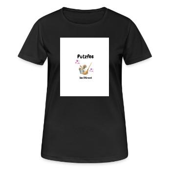 Putzfee  - Frauen T-Shirt atmungsaktiv - Schwarz - Vorne - AI Model Female 172 light (172cm)