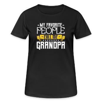 Appelle-moi grand-père Banner - T-shirt respirant Femme - noir - Devant - AI Model Female 172 light (172cm)