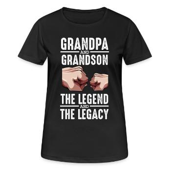Grand-père et petit-fils : Légende & Héritage - T-shirt respirant Femme - noir - Devant - AI Model Female 172 light (172cm)