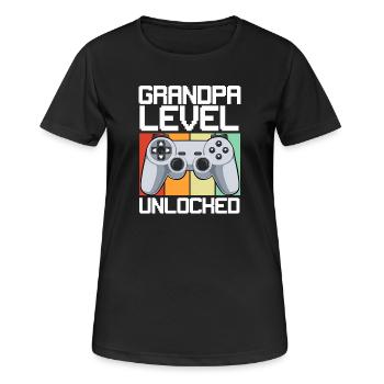 Niveau Grand-père débloqué - T-shirt respirant Femme - noir - Devant - AI Model Female 172 light (172cm)