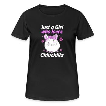 Chinchilla - Frauen T-Shirt atmungsaktiv - Schwarz - Vorne - AI Model Female 172 light (172cm)