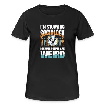 J’étudie la sociologie parce que les gens sont bizarres - T-shirt respirant Femme - noir - Devant - AI Model Female 172 light (172cm)