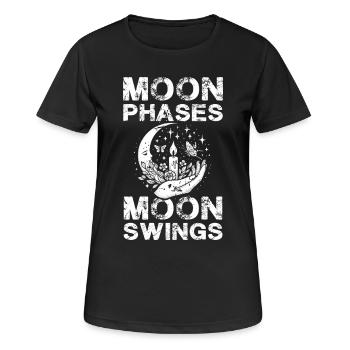 Phases de la Lune Oscillations de la Lune de la Wicca occulte - T-shirt respirant Femme - noir - Devant - AI Model Female 172 light (172cm)