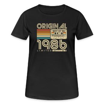Original 1986 Vintage Vintage Birthday Retro - Women's Breathable T-Shirt - black - Front - AI Model Female 172 light (172cm)