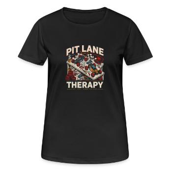 Thérapie de la voie des stands – Atelier de voitures RC - T-shirt respirant Femme - noir - Devant - AI Model Female 172 light (172cm)