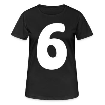 Six : Chiffre minimaliste 6 | Sixième - T-shirt respirant Femme - noir - Devant - AI Model Female 172 light (172cm)