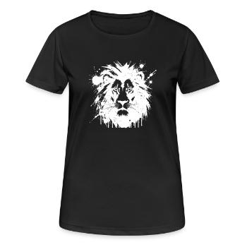 Lion en éclaboussures blanc - T-shirt respirant Femme - noir - Devant - AI Model Female 172 light (172cm)