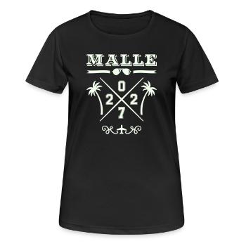 MALLE Strand Cross 2027 Retro Logo - Women's Breathable T-Shirt - black - Front - AI Model Female 172 light (172cm)