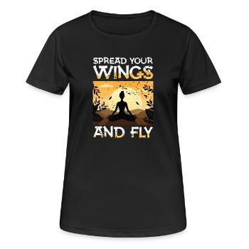 Déployez vos ailes et faites de la méditation de yoga au vol - T-shirt respirant Femme - noir - Devant - AI Model Female 172 light (172cm)