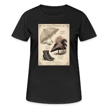 Parasol victorien et accessoires vintage - T-shirt respirant Femme - noir - Devant - AI Model Female 172 light (172cm)