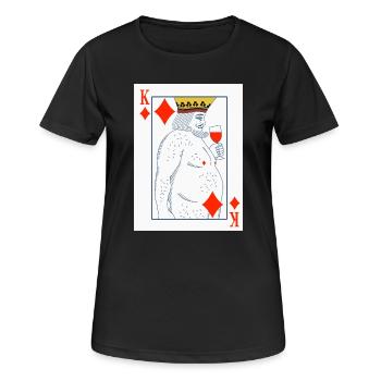 King of Diamonds – Funny Playing Card - Women's Breathable T-Shirt - black - Front - AI Model Female 172 light (172cm)