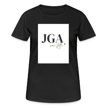Schwarz_Gold_Minimalistisch_Modern_Junggesellen - Frauen T-Shirt atmungsaktiv - Schwarz - Vorne - AI Model Female 172 light (172cm)