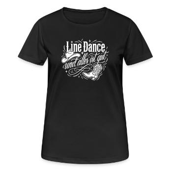 Line Dance Alles Ist Gut - Frauen T-Shirt atmungsaktiv - Schwarz - Vorne - AI Model Female 172 light (172cm)