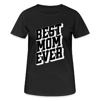 Meilleure Maman Typographie 3D Audacieuse de tous les temps - T-shirt respirant Femme - noir - Devant - AI Model Female 172 light (172cm)