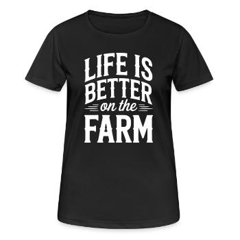 Das Leben auf dem Bauernhof ist besser - Frauen T-Shirt atmungsaktiv - Schwarz - Vorne - AI Model Female 172 light (172cm)