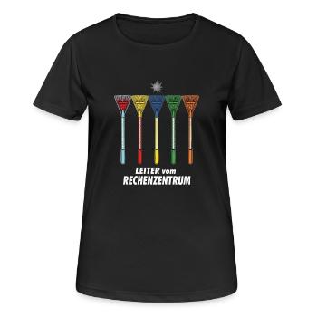 Leiter vom Rechenzentrum Gartenoutfit Gartenarbeit - Frauen T-Shirt atmungsaktiv - Schwarz - Vorne - AI Model Female 172 light (172cm)