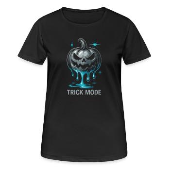 Trick-Modus-Kürbis - Frauen T-Shirt atmungsaktiv - Schwarz - Vorne - AI Model Female 172 light (172cm)
