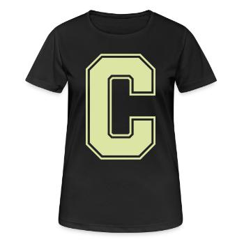 Blockbuchstabe C im Varsity-Stil - Frauen T-Shirt atmungsaktiv - Schwarz - Vorne - AI Model Female 172 light (172cm)