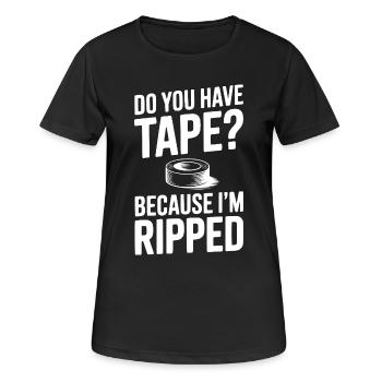 Hast du Klebeband? Weil ich durchtrainiert bin - Frauen T-Shirt atmungsaktiv - Schwarz - Vorne - AI Model Female 172 light (172cm)
