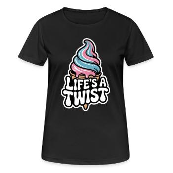  Lifes A Twist Softeis Waffel Rosa Blau Sommer - Frauen T-Shirt atmungsaktiv - Schwarz - Vorne - AI Model Female 172 light (172cm)