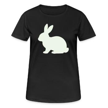 Zarte Kaninchen Silhouette - Frauen T-Shirt atmungsaktiv - Schwarz - Vorne - AI Model Female 172 light (172cm)