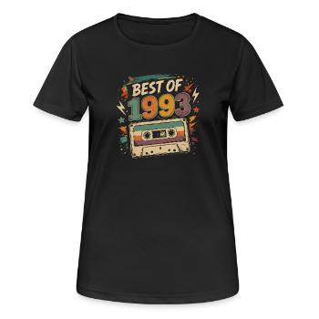Vintage-Geburtstagsgeschenkkassette von 1993 - Frauen T-Shirt atmungsaktiv - Schwarz - Vorne - AI Model Female 172 light (172cm)