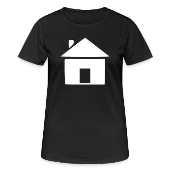Haus minimal Bauherr Geschenk  - Frauen T-Shirt atmungsaktiv - Schwarz - Vorne - AI Model Female 172 light (172cm)