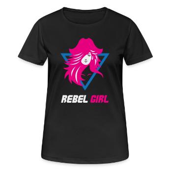Rebel Girl Bösewicht-Macht - Frauen T-Shirt atmungsaktiv - Schwarz - Vorne - AI Model Female 172 light (172cm)