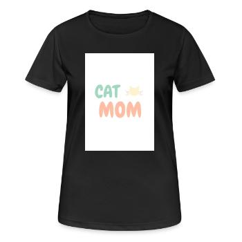 Cat Mom Katzenliebhaber Design - Frauen T-Shirt atmungsaktiv - Schwarz - Vorne - AI Model Female 172 light (172cm)