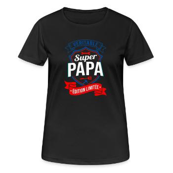 Super Papa Édition Limitée Fête Des Pères - T-shirt respirant Femme - noir - Devant - AI Model Female 172 light (172cm)
