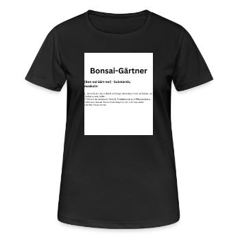 Bonsai Gärtner: Miniaturwald - Frauen T-Shirt atmungsaktiv - Schwarz - Vorne - AI Model Female 172 light (172cm)
