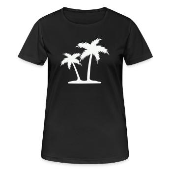 Palmeninsel Silhouette - Frauen T-Shirt atmungsaktiv - Schwarz - Vorne - AI Model Female 172 light (172cm)