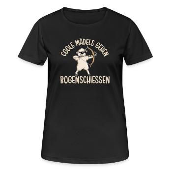 Bogensport Coole Mädels gehen Bogenschiessen - Frauen T-Shirt atmungsaktiv - Schwarz - Vorne - AI Model Female 172 light (172cm)