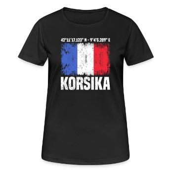 Tournée en Corse - T-shirt respirant Femme - noir - Devant - AI Model Female 172 light (172cm)