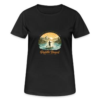 Life is Better on a Paddle Board – Vintage SUP  - Frauen T-Shirt atmungsaktiv - Schwarz - Vorne - AI Model Female 172 light (172cm)