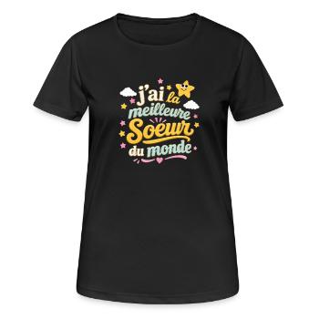La Meilleure Sœur Du Monde - Humour Famille - T-shirt respirant Femme - noir - Devant - AI Model Female 172 light (172cm)