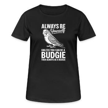 Wellensittich Sprüche Witz Wellensittich Geschenk  - Frauen T-Shirt atmungsaktiv - Schwarz - Vorne - AI Model Female 172 light (172cm)