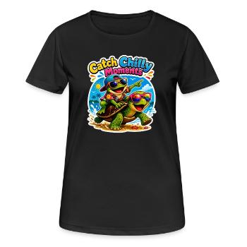Urlaubs Vibes - Frauen T-Shirt atmungsaktiv - Schwarz - Vorne - AI Model Female 172 light (172cm)