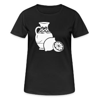 Zitrusvase Stillleben Keramik - Frauen T-Shirt atmungsaktiv - Schwarz - Vorne - AI Model Female 172 light (172cm)