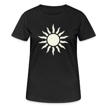 Sun with ray frame - Women's Breathable T-Shirt - black - Front - AI Model Female 172 light (172cm)