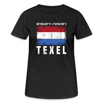Coordonnées de Texel - T-shirt respirant Femme - noir - Devant - AI Model Female 172 light (172cm)