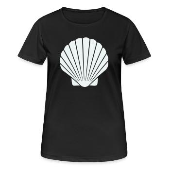 Geometrische Muschelkunst - Frauen T-Shirt atmungsaktiv - Schwarz - Vorne - AI Model Female 172 light (172cm)