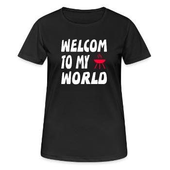 Grillen - Frauen T-Shirt atmungsaktiv - Schwarz - Vorne - AI Model Female 172 light (172cm)