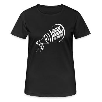 Grosse Schwester Vom Schulkind – Schulanfang - Frauen T-Shirt atmungsaktiv - Schwarz - Vorne - AI Model Female 172 light (172cm)