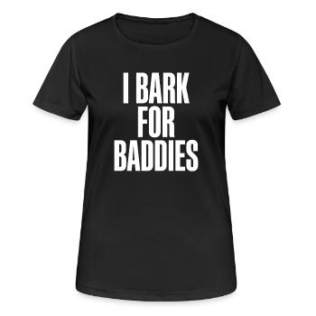 Ich belle für Baddies. - Frauen T-Shirt atmungsaktiv - Schwarz - Vorne - AI Model Female 172 light (172cm)