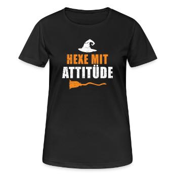 Hexe Mit Attitüde - Frauen T-Shirt atmungsaktiv - Schwarz - Vorne - AI Model Female 172 light (172cm)